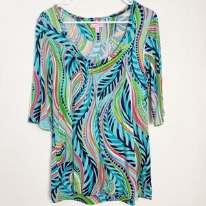 Lilly Pulitzer Multicolor Swirl Long Sleeve Top